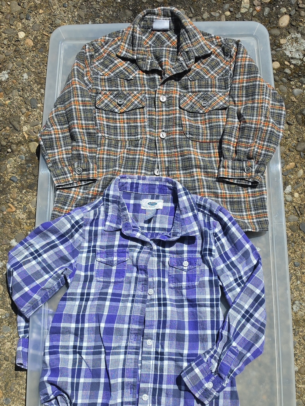 Old Navy Purple Plaid Kids Button-Down Shirts